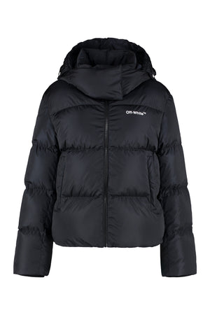 Hooded full-zip down jacket-0